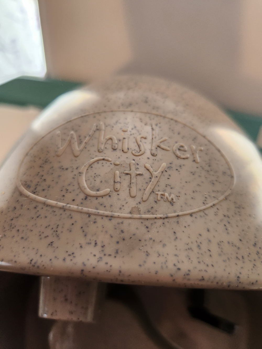 Whisker City Cream Speckled Cat Bowl - Durable Feeding Dish